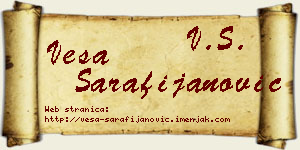 Vesa Sarafijanović vizit kartica